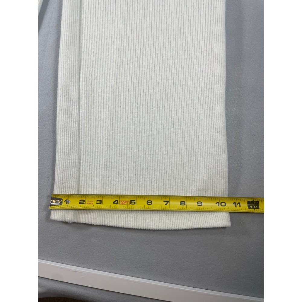 GB Women Off White Ribbed Knit Wide Leg Drawstring Lounge Pants XS - Picture 4 of 8